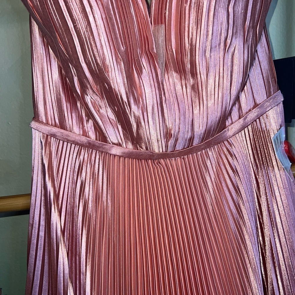 $150 firm. Today only ! New Ieena for MacDuggal Plunge Neck Pleated Gown Size 2 - Picture 9 of 14